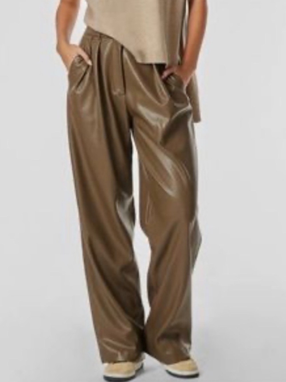 Noli City Trouser Faux Leather Pants Size 6